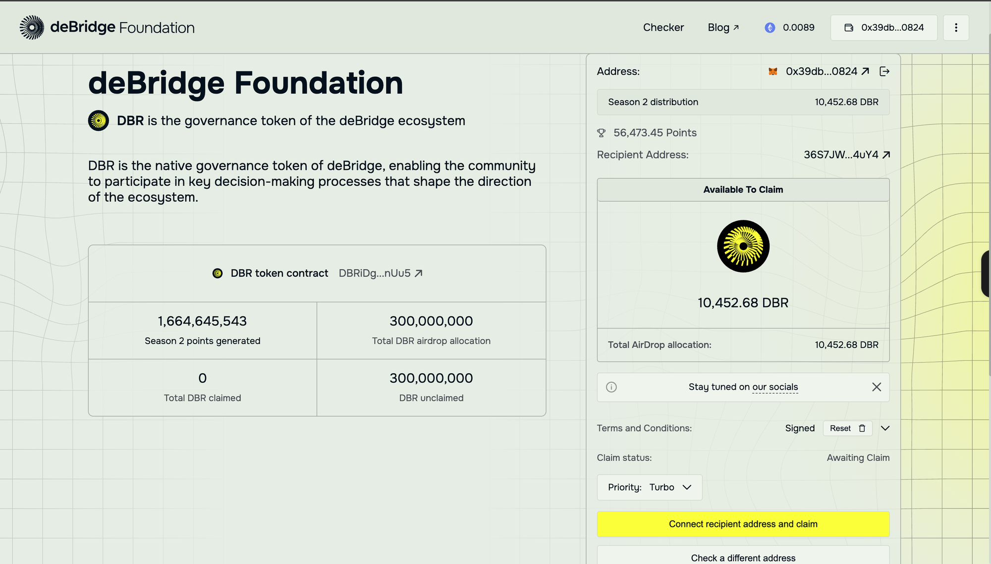 deBridge Points Season 2 Claim is Live