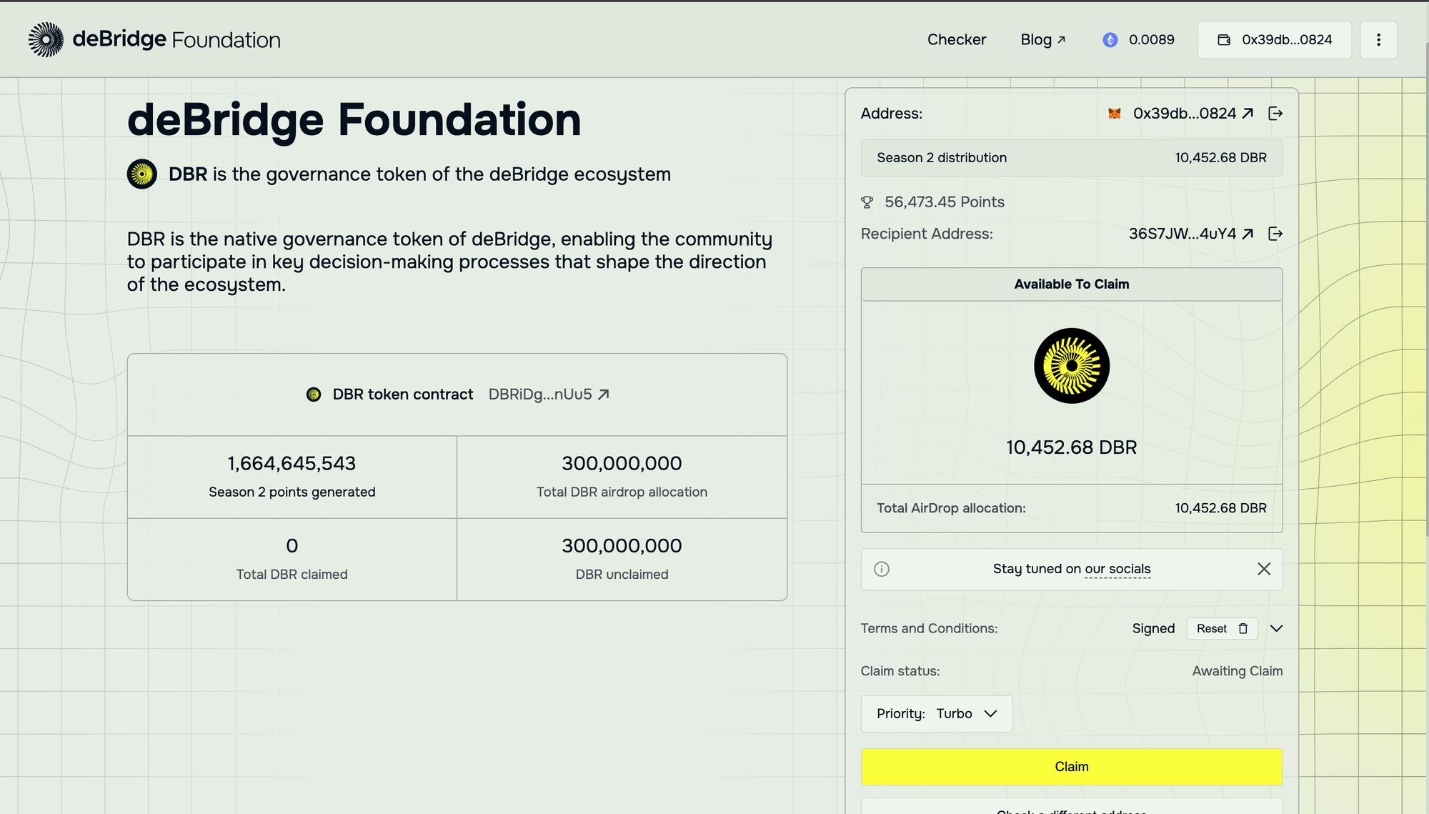 deBridge Points Season 2 Claim is Live